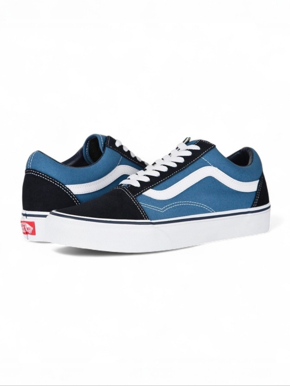 Vans Old Skool Navy Black White Sneakers VN000D3HNVY Womens Size 5/ Boys 3.5 NEW